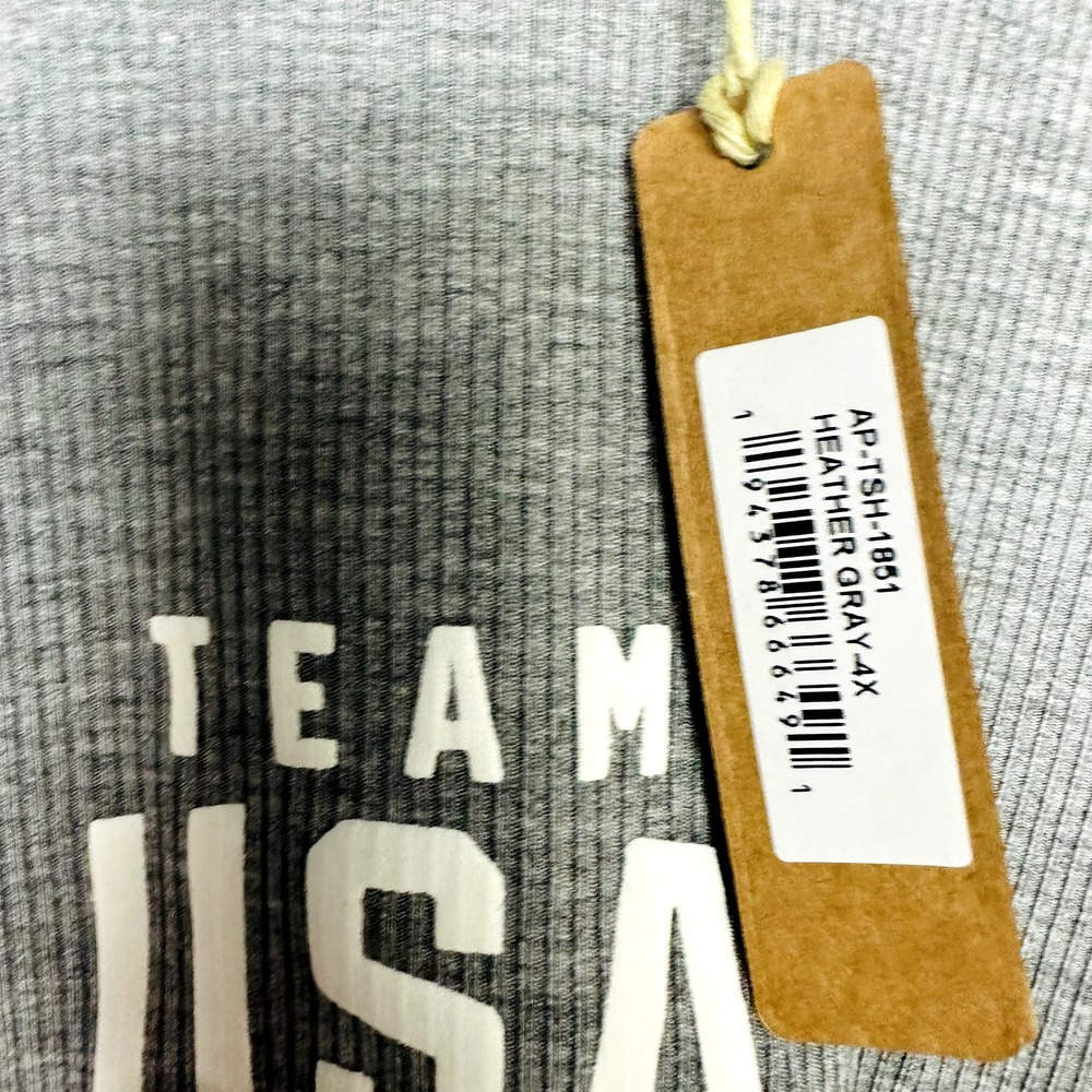 Skims Heather Gray Team USA Cropped Short Sleeve T-Shirt Size 4X - Picture 4 of 5